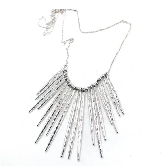 NWOT Stella & Dot Silver Fringe Necklace - Picture 1 of 4